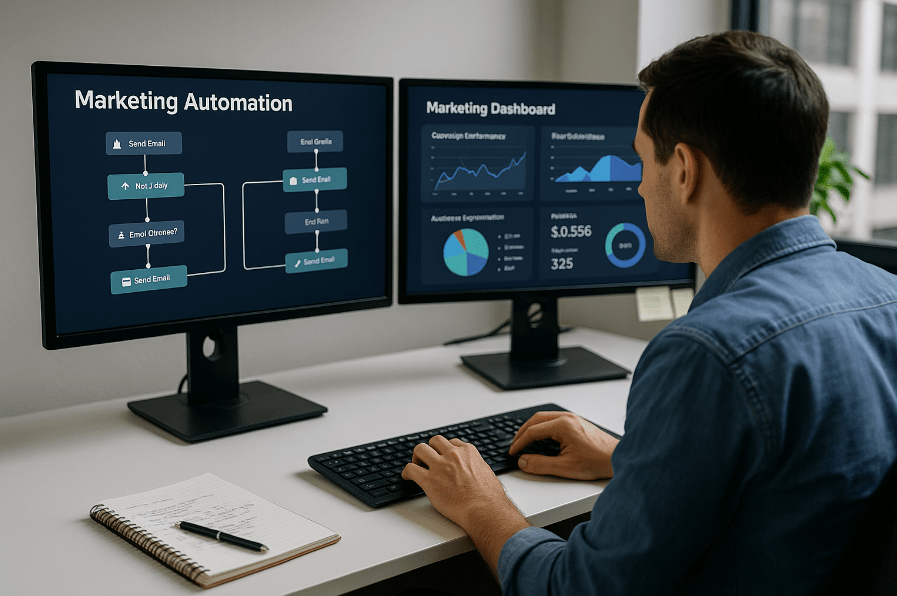especialista en marketing automation trabajando en 2025