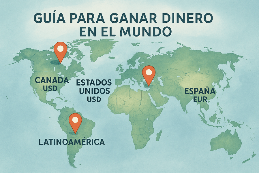 Guía para ganar dinero en el mundo por país con apps que sí pagan”.