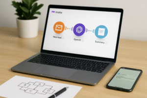 Cómo ofrecer servicios automatizados con IA y Make (ejemplos reales)