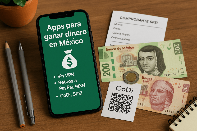 apps para ganar dinero en mexico sin vpn con retiros a paypal mxn