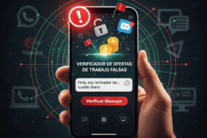 Verificador de ofertas de trabajo falsas: analiza mensajes de WhatsApp y Telegram